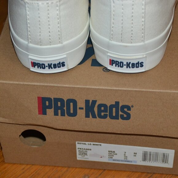 NEW in Box PRO-KEDS ROYAL LOW CANVAS SKATEBOARD CASUAL SNEAKERS WHITE Men's 7 - Picture 4 of 8